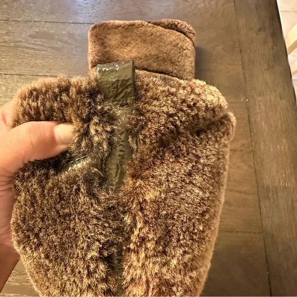 Tory Burch Brown Shearling Wedge Boots - Picture 7 of 13